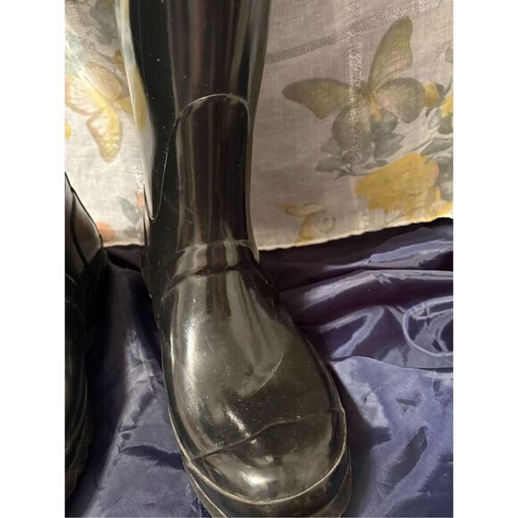 Hunter Original Tall Rain Boots - Gloss Black 17” Tall Size Female 7/male 6 - Picture 11 of 15